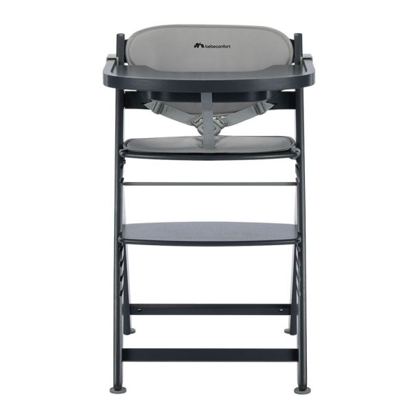 Chaise haute évolutive Timba² avec coussin Mineral Graphite