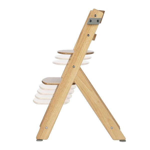 Chaise haute évolutive Timba² Wood avec coussin beige
