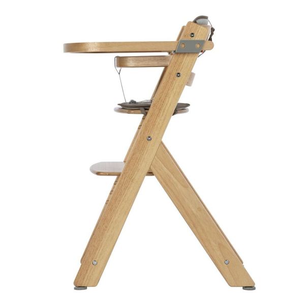 Chaise haute évolutive Timba² Wood avec coussin beige