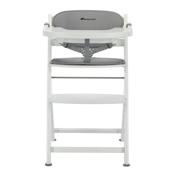 Chaise haute évolutive Timba² blanc avec coussin gris