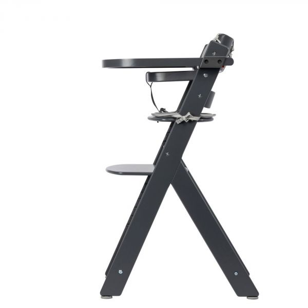 Chaise haute évolutive Timba Black avec coussin gris