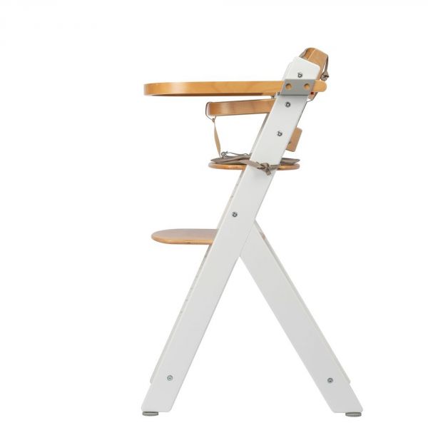 Chaise haute évolutive Timba Wood avec coussin beige