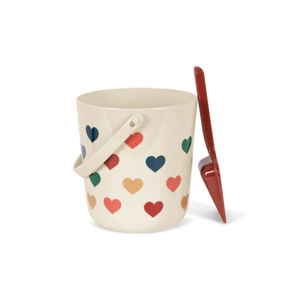 Seau et pelle de plage - Coeur coloré