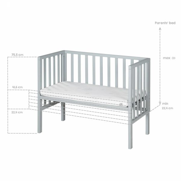 Berceau cododo 2 en 1 bois taupe avec matelas