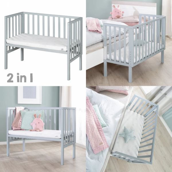 Berceau cododo 2 en 1 bois taupe avec matelas