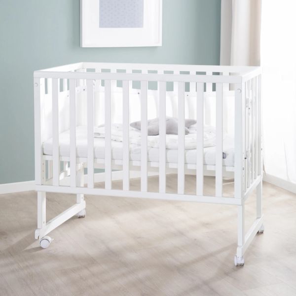 Berceau cododo 3 en 1 blanc avec matelas et barrière en maille