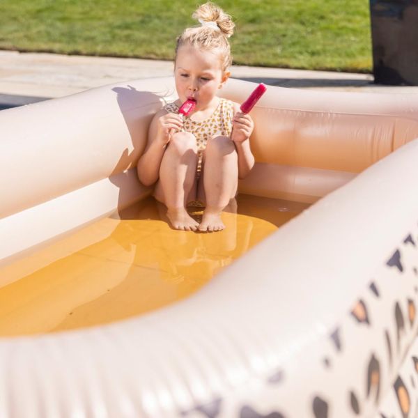 Piscine enfant 200 cm léopard beige rectangulaire
