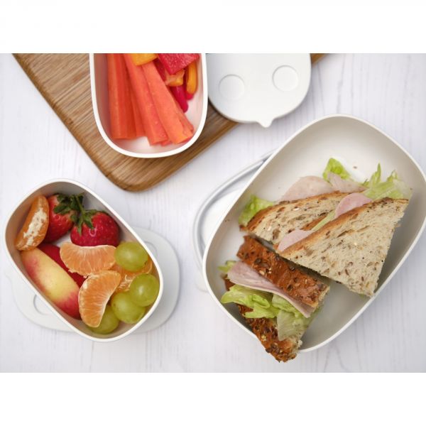 Lot de 3 lunch box empilables Bentomal Blanc Mouton