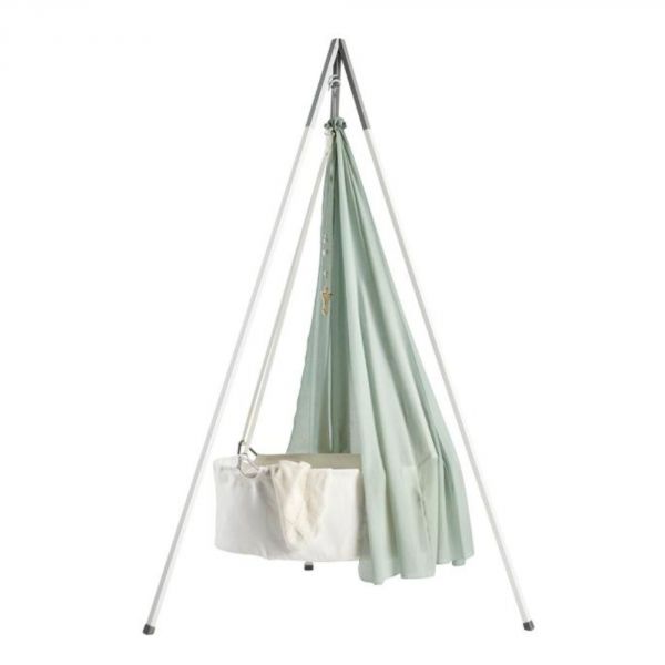 Berceau blanc Classic avec trépied et voile Sauge