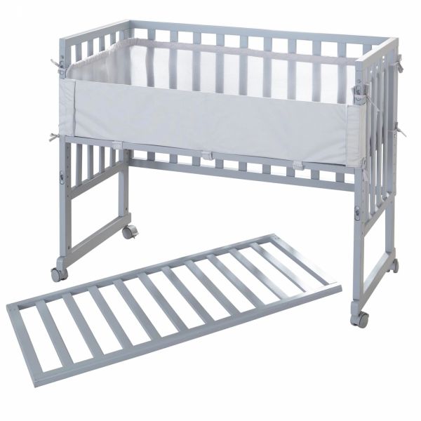 Berceau cododo 3 en 1 bois gris avec matelas et nid