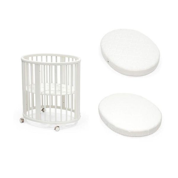 Pack Berceau Sleepi White + matelas mini Sleepi + drap housse blanc