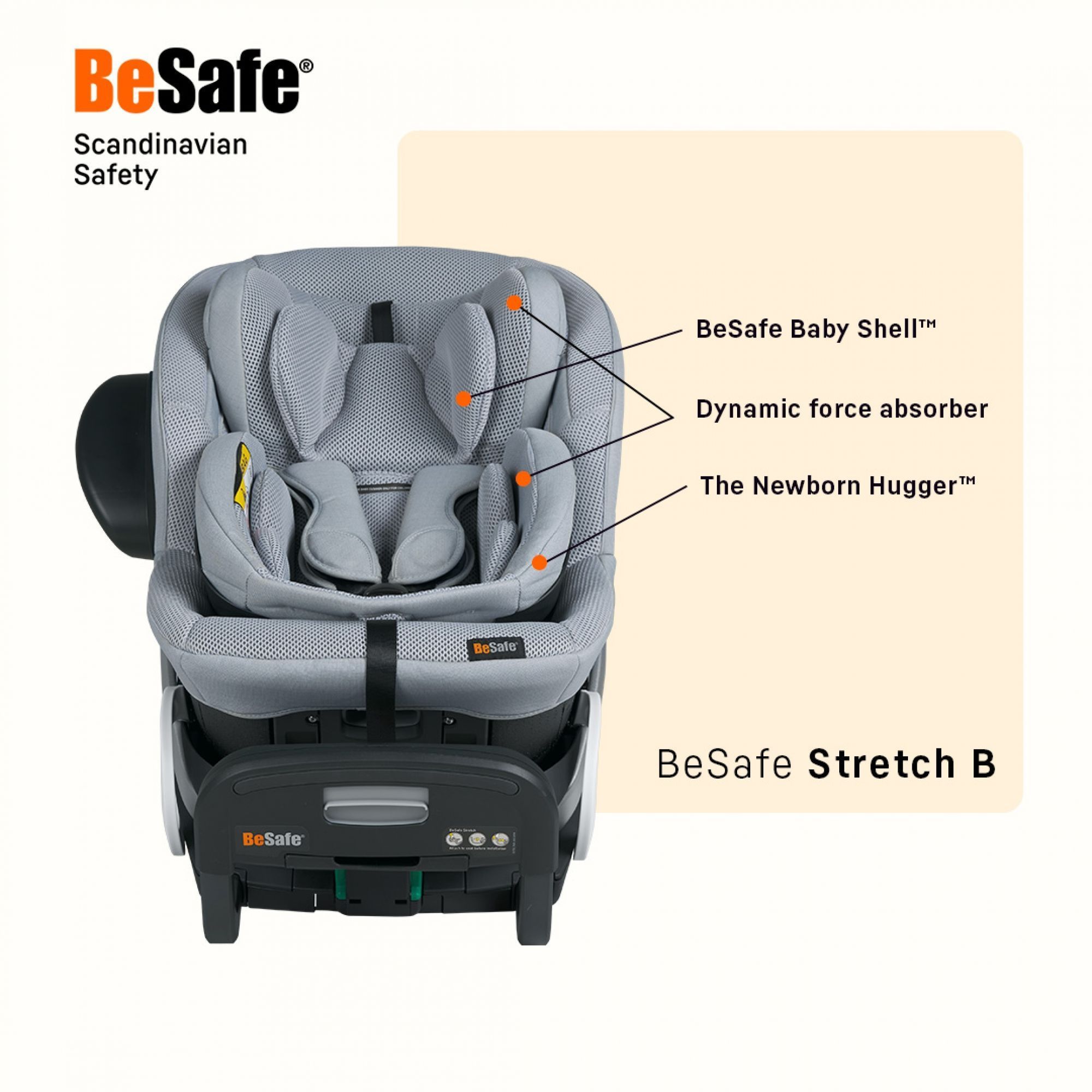 BeSafe Siège Auto Stretch B i-Size Groupe 0/1/2 - Black Cab - Siège auto et  coque BeSafe sur L'Armoire de Bébé