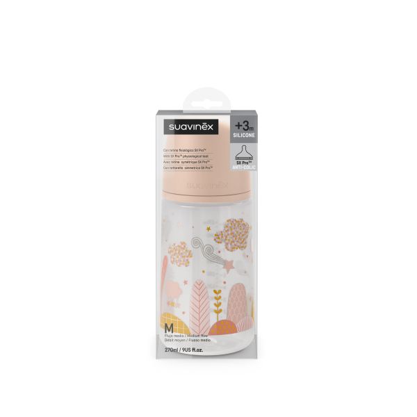 Biberon 270 ml anti-colique avec tétine SX Pro Débit Moyen Dreams Rose