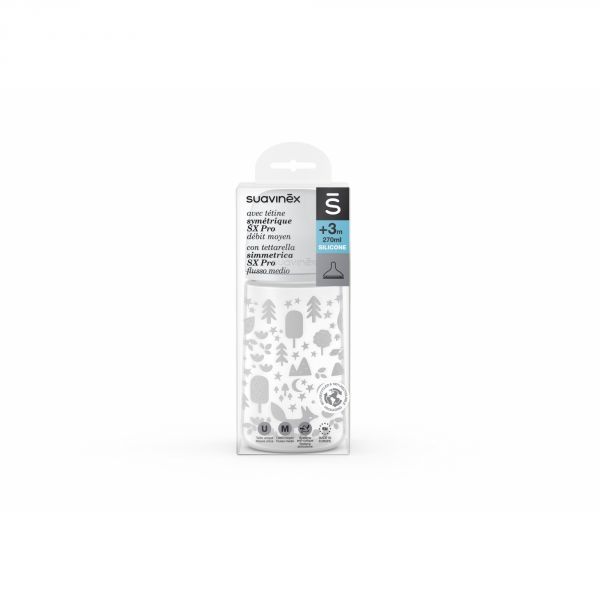 Biberon anti colique 270 ml Fox gris