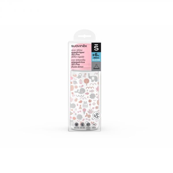 Biberon anti colique 360 ml Memories rose