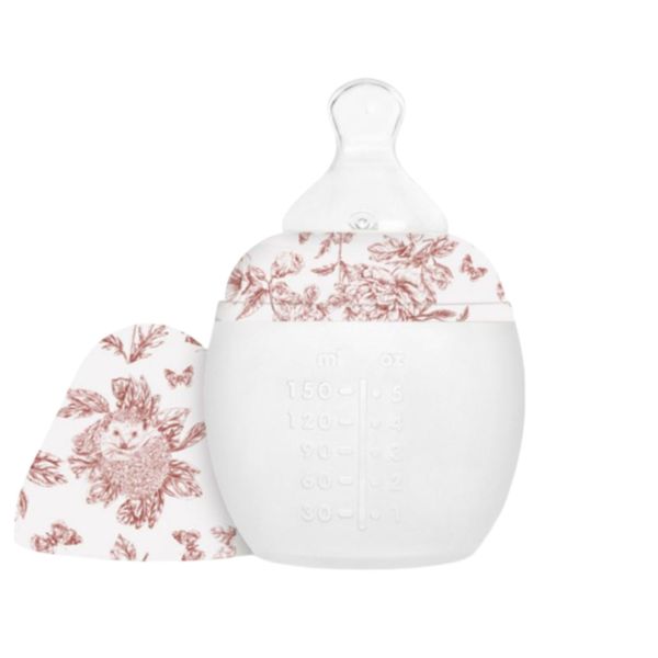 Biberon anti-colique en silicone 150 ml - Motif toile de Jouy Tartine et Chocolat, Rose