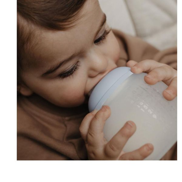 Biberon anti-colique en silicone medical 150 ml, Bleu-ciel