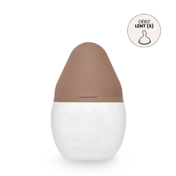 Biberon en silicone médicale et anti colique 150 ml Mocha Mousse
