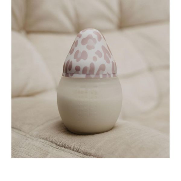 Biberon anti-colique en silicone medical 150 ml, Rose Graou