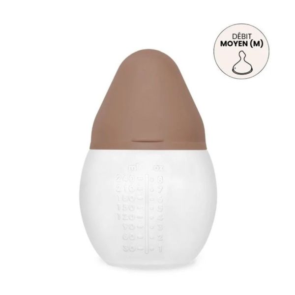 Biberon en silicone médicale et anti colique 240 ml Mocha Mousse