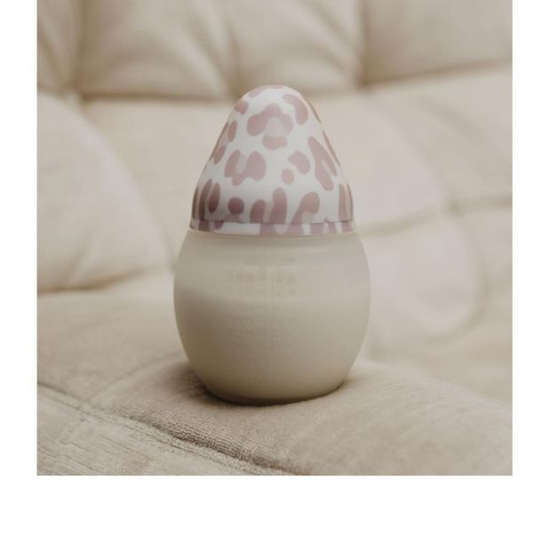 Biberon anti-colique en silicone medical 240 ml, Rose Graou