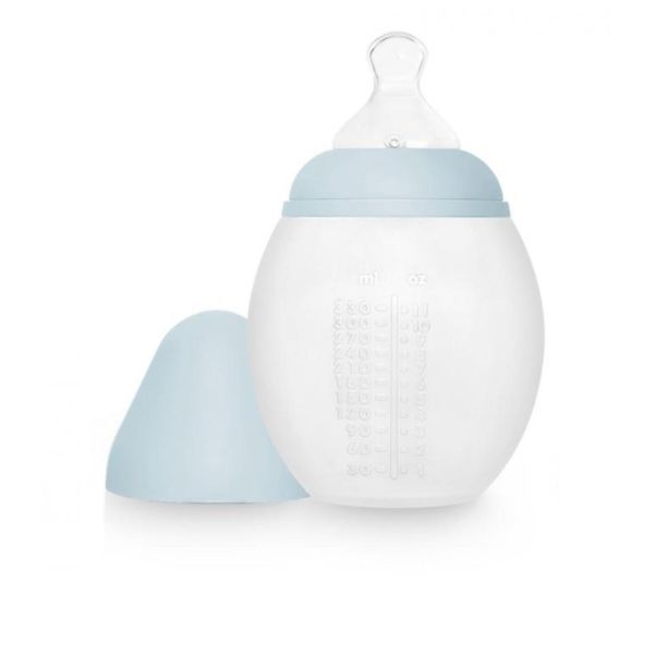 Biberon anti-colique en silicone medical 330 ml, Bleu-ciel