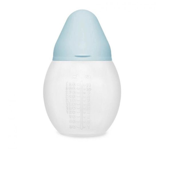 Biberon anti-colique en silicone medical 330 ml, Bleu-ciel