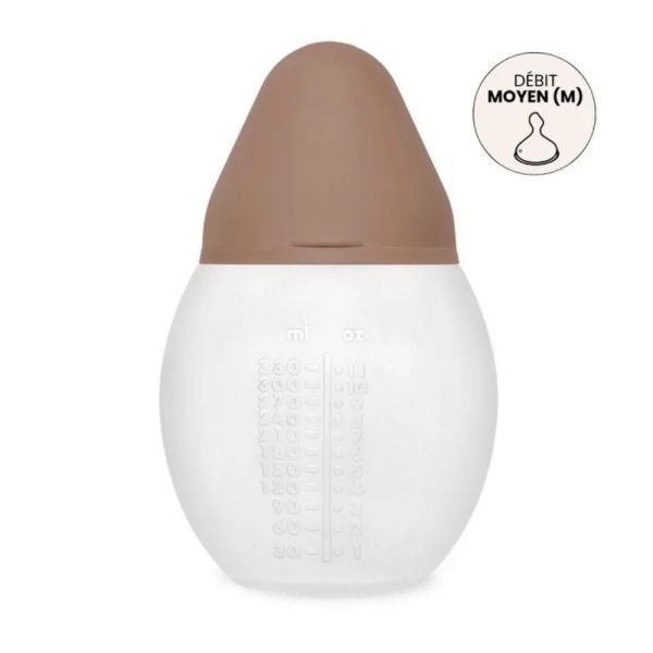 Biberon en silicone médicale et anti colique 330 ml Mocha Mousse
