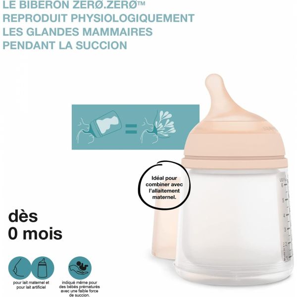 Biberon anti colique 180 ml Zerø.Zerø débit lent S Fair