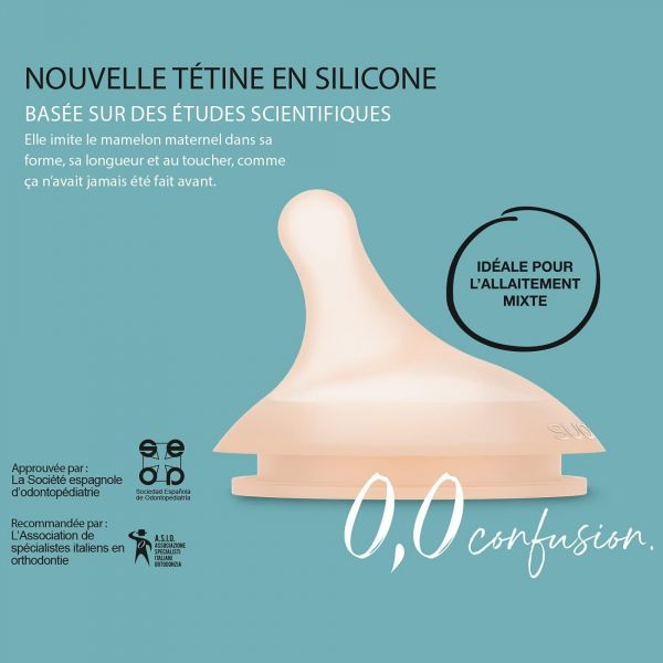 Biberon anti colique 180 ml Zerø.Zerø débit lent S Fair
