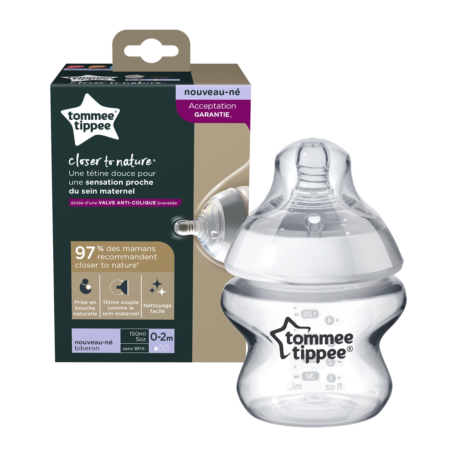 Tommee Tippee Biberon Closer To Nature 150ml Debit Extra Lent Made In Bebe Tommee Tippee Biberon Closer To Nature 150ml Debit Extra Lent Made In Bebe