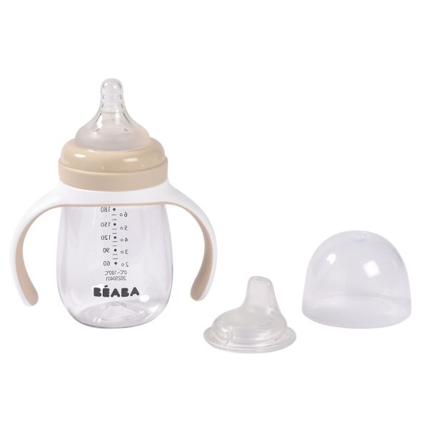 Biberon d’apprentissage bébé 2 en 1 210 ml Argile