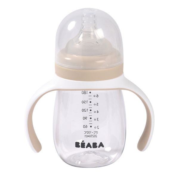 Biberon d’apprentissage bébé 2 en 1 210 ml Argile