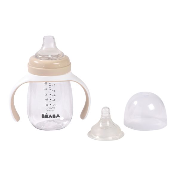 Biberon d’apprentissage bébé 2 en 1 210 ml Argile