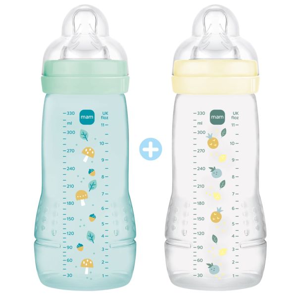 Lot de 2 biberons 330ml Easy Active Coloré Ice et Pearl