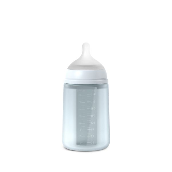 Biberon 240 ml en silicone avec tétine SX Pro M Colour Essence Bleu