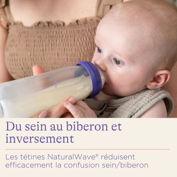 Biberon en Verre avec tétine NaturalWave 160ml