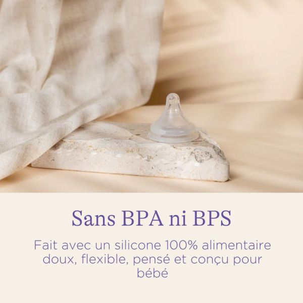 Biberon en Verre avec tétine NaturalWave 160ml