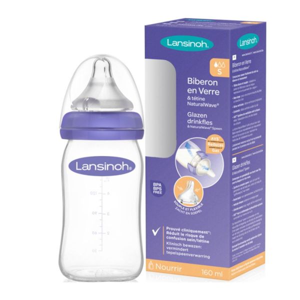 Biberon en Verre avec tétine NaturalWave 160ml