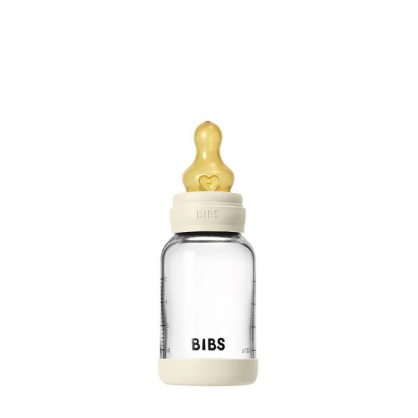 Biberon en verre Anti colique 120 ml Ivoire + tétine Latex