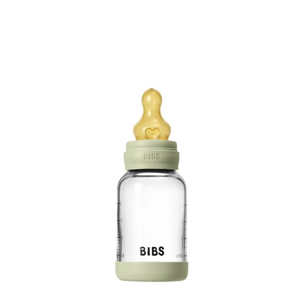 Biberon en verre Anti colique 120 ml Sauge + tétine Latex