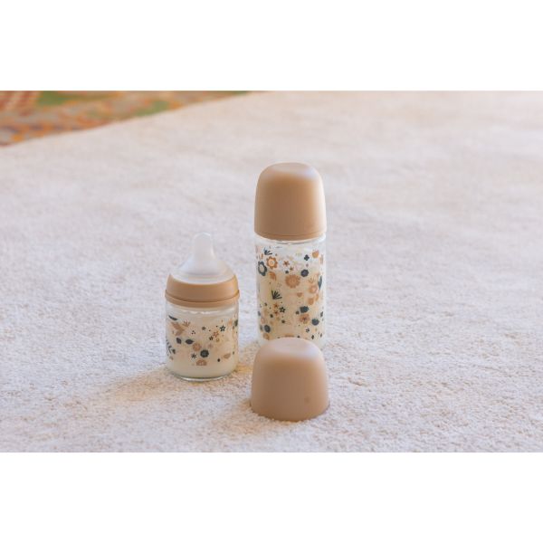 Biberon verre 120 ml avec tétine SX Pro S Wonderland Beige