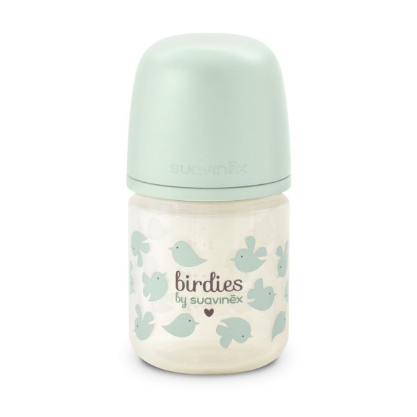 Biberon en verre bébé 120 ml avec tétine SX Pro Birdies Vert