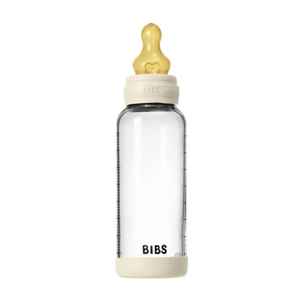 Biberon en verre Anti colique 240 ml Ivoire + tétine Latex