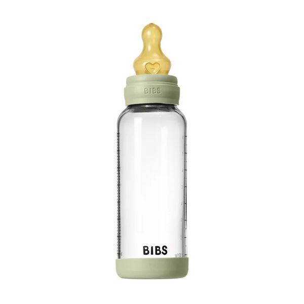 Biberon en verre Anti colique 240 ml Sauge + tétine Latex