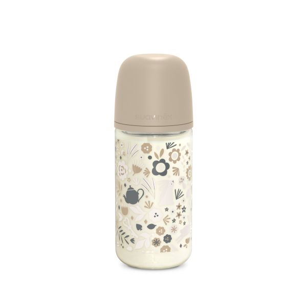 Biberon verre 240 ml avec tétine SX Pro M Wonderland Beige