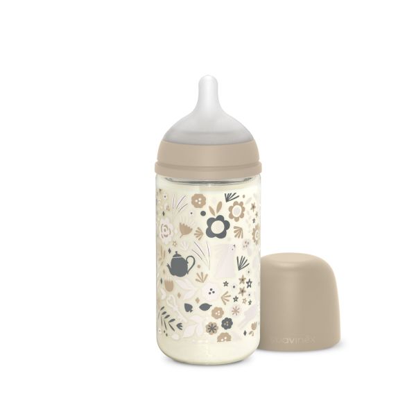 Biberon verre 240 ml avec tétine SX Pro M Wonderland Beige