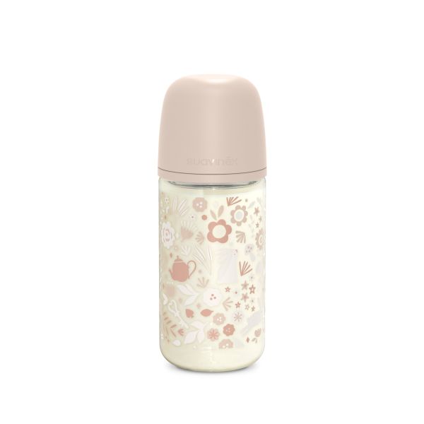 Biberon verre 240 ml avec tétine SX Pro M Wonderland Rose