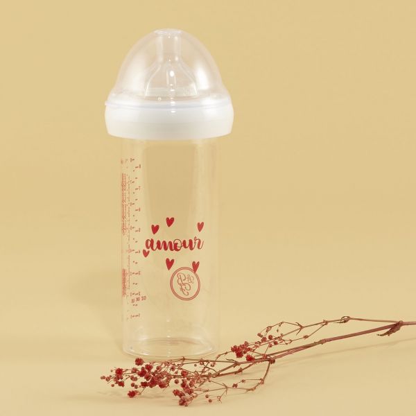 Biberon en verre  240 ml 0-6 mois Amour