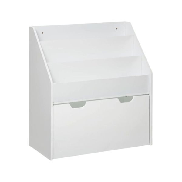Bibliothèque avec bac à roulettes - Blanche